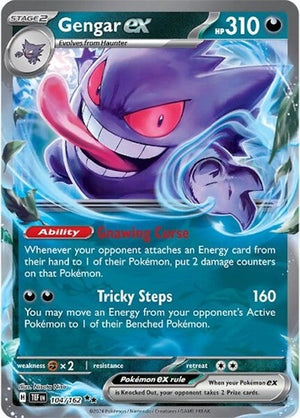 Pokemon TCG - SV05: Temporal Forces - Gengar ex - 104/162 - Holofoil