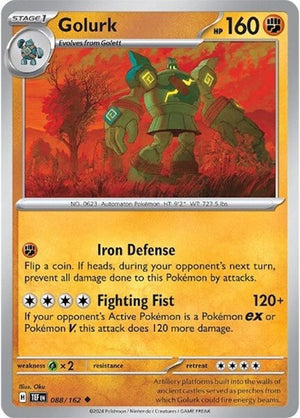 Pokemon TCG - SV05: Temporal Forces - Golurk - 088/162 - Reverse Holofoil