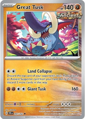 Pokemon TCG - SV05: Temporal Forces - Great Tusk - 097/162