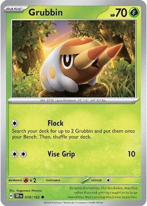 Pokemon TCG - SV05: Temporal Forces - Grubbin - 018/162 - Reverse Holofoil