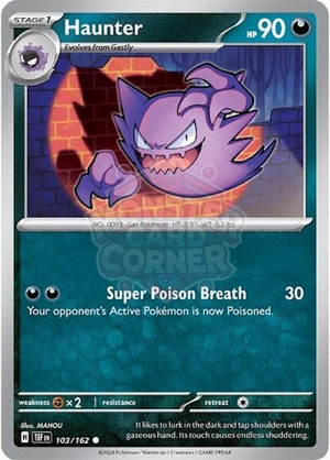 Pokemon TCG - SV05: Temporal Forces - Haunter - 103/162 - Reverse Holofoil