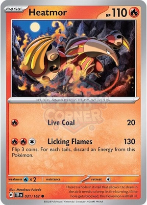 Pokemon TCG - SV05: Temporal Forces - Heatmor - 031/162 - Reverse Holofoil