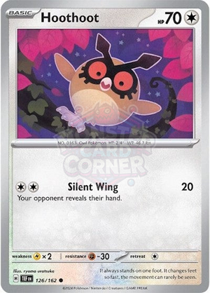 Pokemon TCG - SV05: Temporal Forces - Hoothoot - 126/162 - Reverse Holofoil