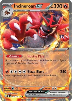 Pokemon TCG - SV05: Temporal Forces - Incineroar ex - 034/162 - Holofoil