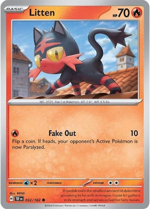 Pokemon TCG - SV05: Temporal Forces - Litten - 032/162 - Reverse Holofoil