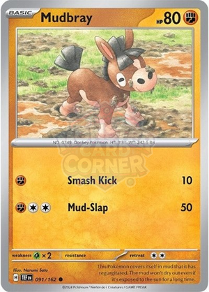 Pokemon TCG - SV05: Temporal Forces - Mudbray - 091/162 - Reverse Holofoil