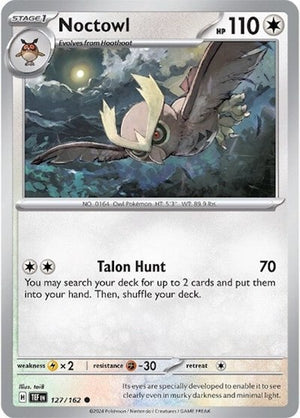 Pokemon TCG - SV05: Temporal Forces - Noctowl - 127/162 - Reverse Holofoil