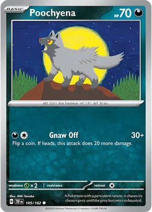 Pokemon TCG - SV05: Temporal Forces - Poochyena - 105/162 - Reverse Holofoil