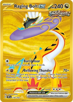 Pokemon TCG - SV05: Temporal Forces - Raging Bolt ex - 218/162 - Holofoil