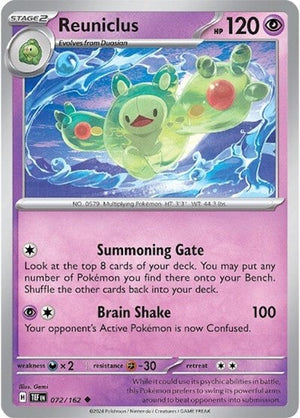 Pokemon TCG - SV05: Temporal Forces - Reuniclus - 072/162 - Reverse Holofoil