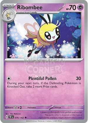 Pokemon TCG - SV05: Temporal Forces - Ribombee - 076/162 - Reverse Holofoil
