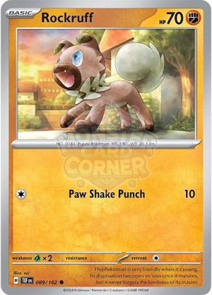 Pokemon TCG - SV05: Temporal Forces - Rockruff - 089/162 - Reverse Holofoil
