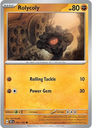 Pokemon TCG - SV05: Temporal Forces - Rolycoly - 093/162 - Reverse Holofoil