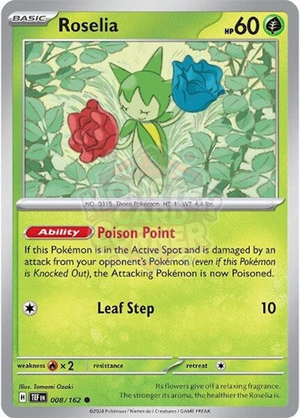 Pokemon TCG - SV05: Temporal Forces - Roselia - 008/162
