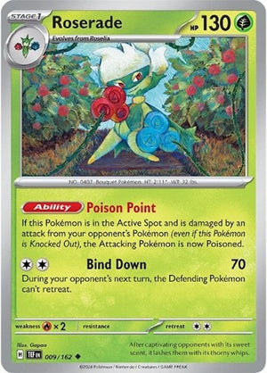 Pokemon TCG - SV05: Temporal Forces - Roserade - 009/162 - Reverse Holofoil