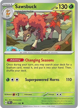 Pokemon TCG - SV05: Temporal Forces - Sawsbuck - 017/162 - Reverse Holofoil
