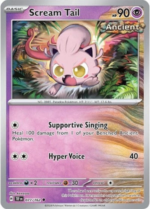 Pokemon TCG - SV05: Temporal Forces - Scream Tail - 077/162 - Reverse Holofoil