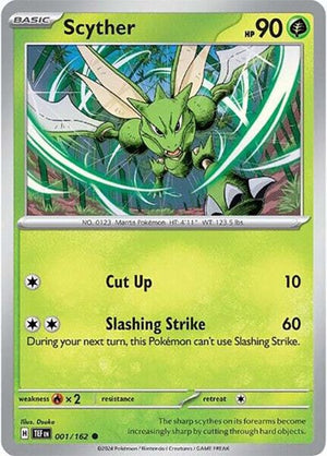 Pokemon TCG - SV05: Temporal Forces - Scyther - 001/162 - Reverse Holofoil