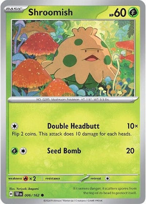 Pokemon TCG - SV05: Temporal Forces - Shroomish - 006/162 - Reverse Holofoil