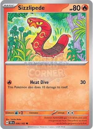 Pokemon TCG - SV05: Temporal Forces - Sizzlipede - 036/162