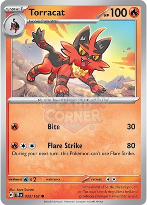 Pokemon TCG - SV05: Temporal Forces - Torracat - 033/162 - Reverse Holofoil