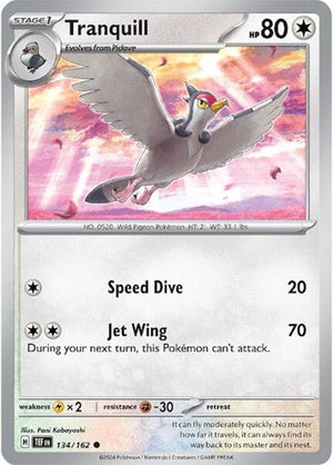 Pokemon TCG - SV05: Temporal Forces - Tranquill - 134/162 - Reverse Holofoil