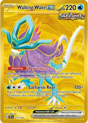Pokemon TCG - SV05: Temporal Forces - Walking Wake ex - 215/162 - Holofoil