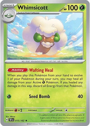 Pokemon TCG - SV05: Temporal Forces - Whimsicott - 015/162 - Holofoil