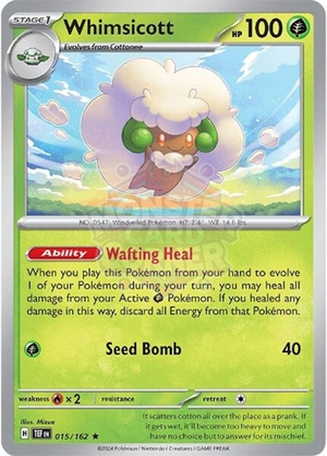 Pokemon TCG - SV05: Temporal Forces - Whimsicott - 015/162 - Reverse Holofoil