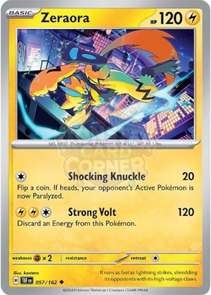 Pokemon TCG - SV05: Temporal Forces - Zeraora - 057/162 - Reverse Holofoil