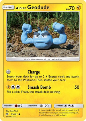 Pokemon TCG - SM - Team Up - Alolan Geodude - 35/181 - Reverse Holofoil