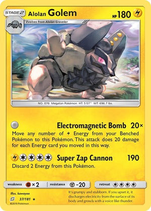 Pokemon TCG - SM - Team Up - Alolan Golem - 37/181 - Reverse Holofoil