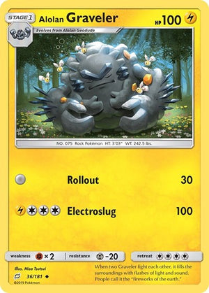 Pokemon TCG - SM - Team Up - Alolan Graveler - 36/181 - Reverse Holofoil