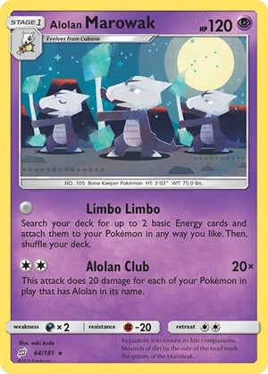 Pokemon TCG - SM - Team Up - Alolan Marowak - 64/181 - Reverse Holofoil
