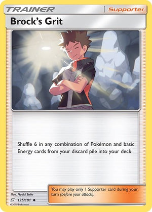 Pokemon TCG - SM - Team Up - Brock's Grit - 135/181 - Reverse Holofoil