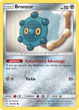 Pokemon TCG - SM - Team Up - Bronzor - 100/181 - Reverse Holofoil