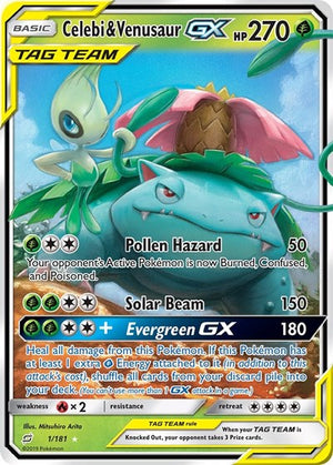 Pokemon TCG - SM - Team Up - Celebi & Venusaur GX - 1/181 - Holofoil