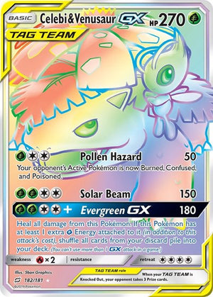 Pokemon TCG - SM - Team Up - Celebi & Venusaur GX - 182/181 - Holofoil