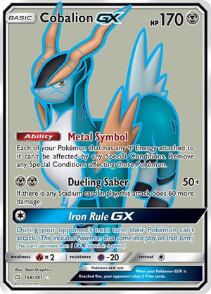 Pokemon TCG - SM - Team Up - Cobalion GX - 168/181 - Holofoil