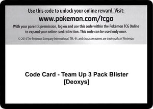 Pokemon TCG - SM - Team Up - Code Card - Team Up 3 Pack Blister