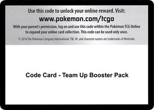 Pokemon TCG - SM - Team Up - Code Card - Team Up Booster Pack