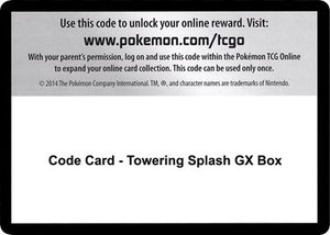 Pokemon TCG - SM - Team Up - Code Card - Towering Splash GX Box