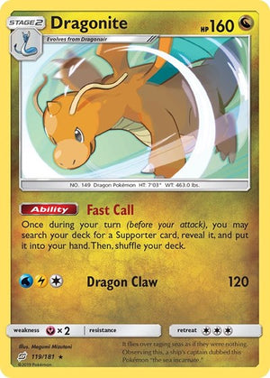 Pokemon TCG - SM - Team Up - Dragonite - 119/181 - Reverse Holofoil