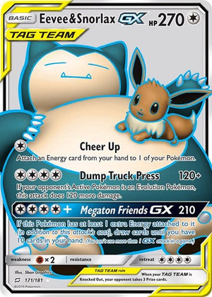 Pokemon TCG - SM - Team Up - Eevee & Snorlax GX - 171/181 - Holofoil