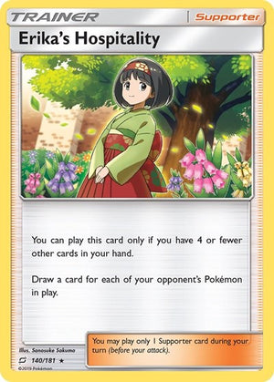 Pokemon TCG - SM - Team Up - Erika's Hospitality - 140/181 - Reverse Holofoil