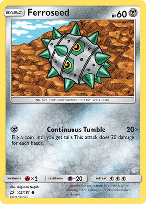 Pokemon TCG - SM - Team Up - Ferroseed - 102/181 - Reverse Holofoil
