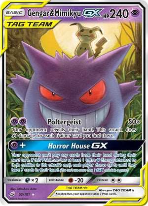 Pokemon TCG - SM - Team Up - Gengar & Mimikyu GX - 53/181 - Holofoil