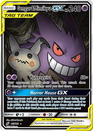 Pokemon TCG - SM - Team Up - Gengar & Mimikyu GX - 165/181 - Holofoil