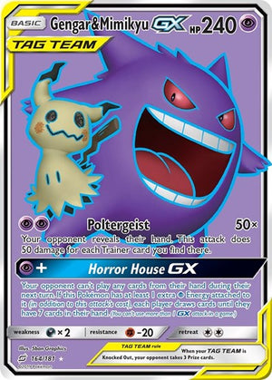 Pokemon TCG - SM - Team Up - Gengar & Mimikyu GX - 164/181 - Holofoil