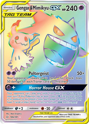 Pokemon TCG - SM - Team Up - Gengar & Mimikyu GX - 186/181 - Holofoil